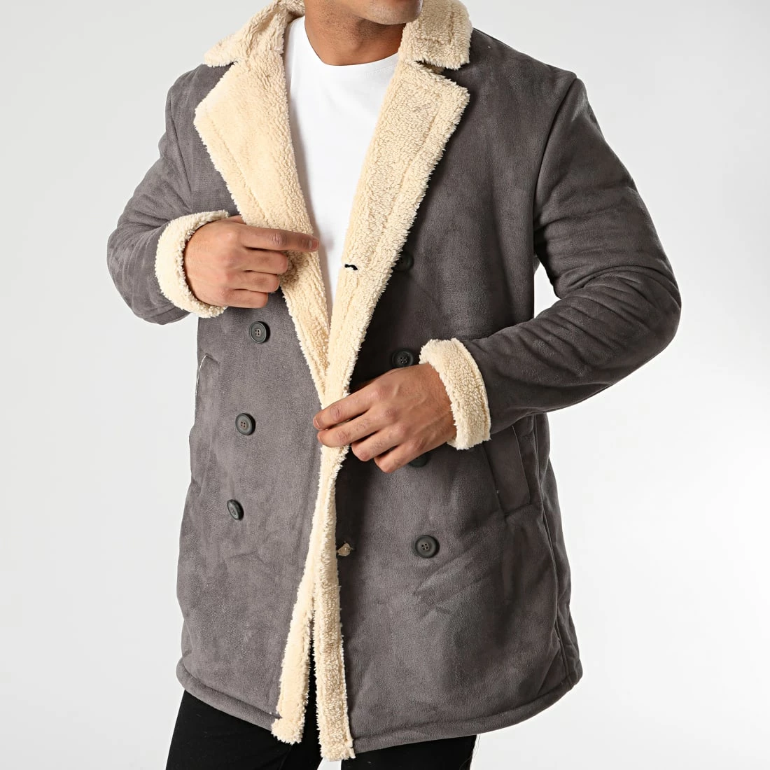 Remise 🤩 Veste Col Fourrure K1007 Gris de 2Y Premium 🛒 2 Remise 🤩 Veste Col Fourrure K1007 Gris de 2Y Premium 🛒