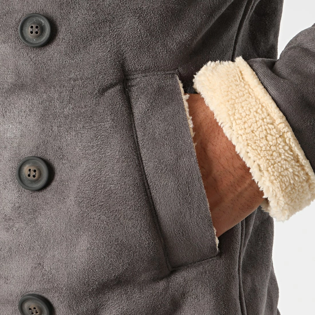 Remise 🤩 Veste Col Fourrure K1007 Gris de 2Y Premium 🛒 5 Remise 🤩 Veste Col Fourrure K1007 Gris de 2Y Premium 🛒 – Image 4