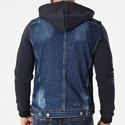 Nouveau 🥰 Veste Jean Capuche 1947 Bleu Denim Bleu Marine de 2Y Premium ✔️ -2Y Premium Soldes 2y premium 244903 1947 BLUE YELLOW 20201223T155503 04