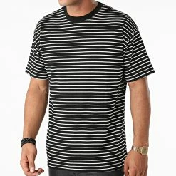 Grosses soldes 😉 Tee 👚 Shirt A Rayures 1021 Noir Blanc de 2Y Premium 🌟