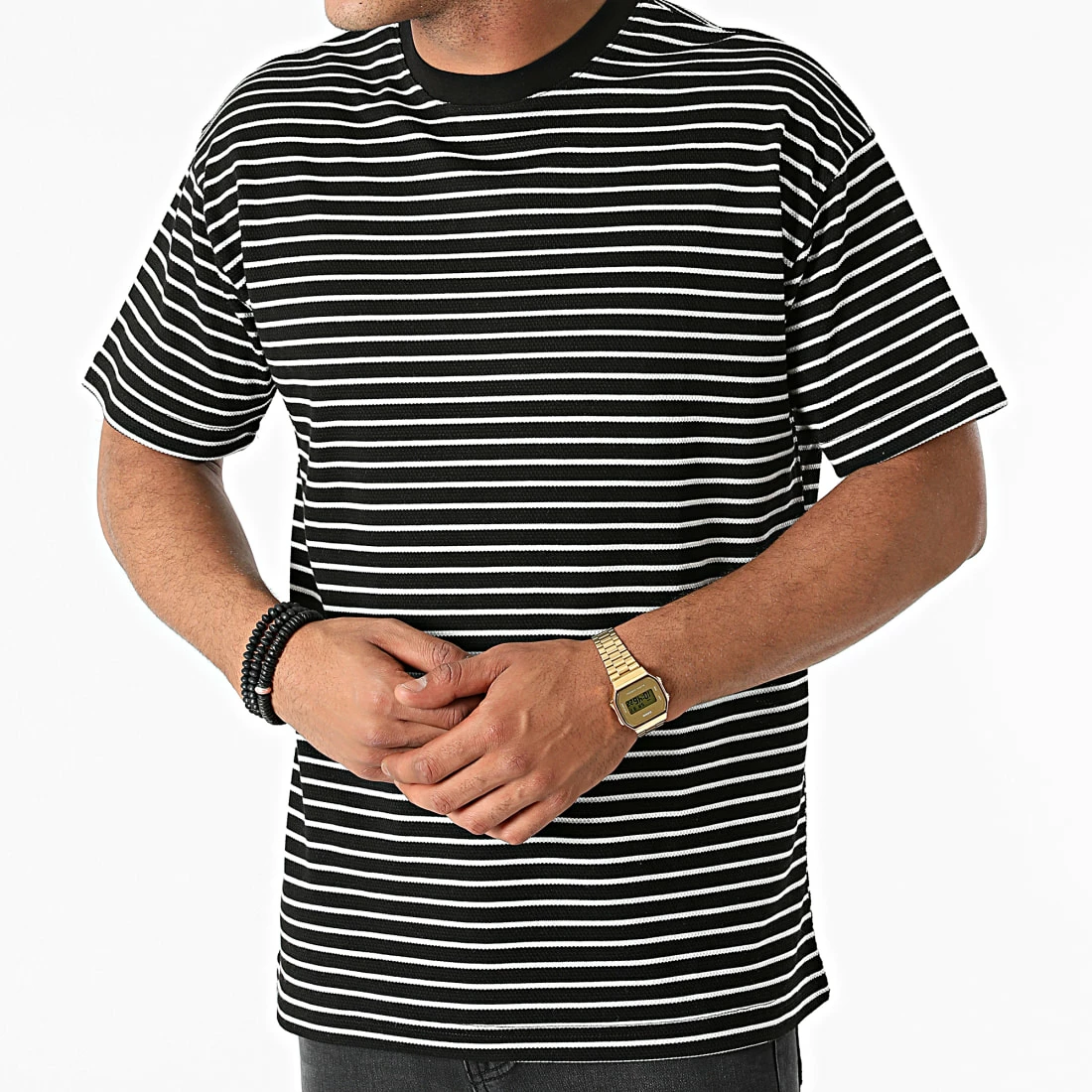 Grosses soldes 😉 Tee 👚 Shirt A Rayures 1021 Noir Blanc de 2Y Premium 🌟 5 Grosses soldes 😉 Tee 👚 Shirt A Rayures 1021 Noir Blanc de 2Y Premium 🌟 – Image 3