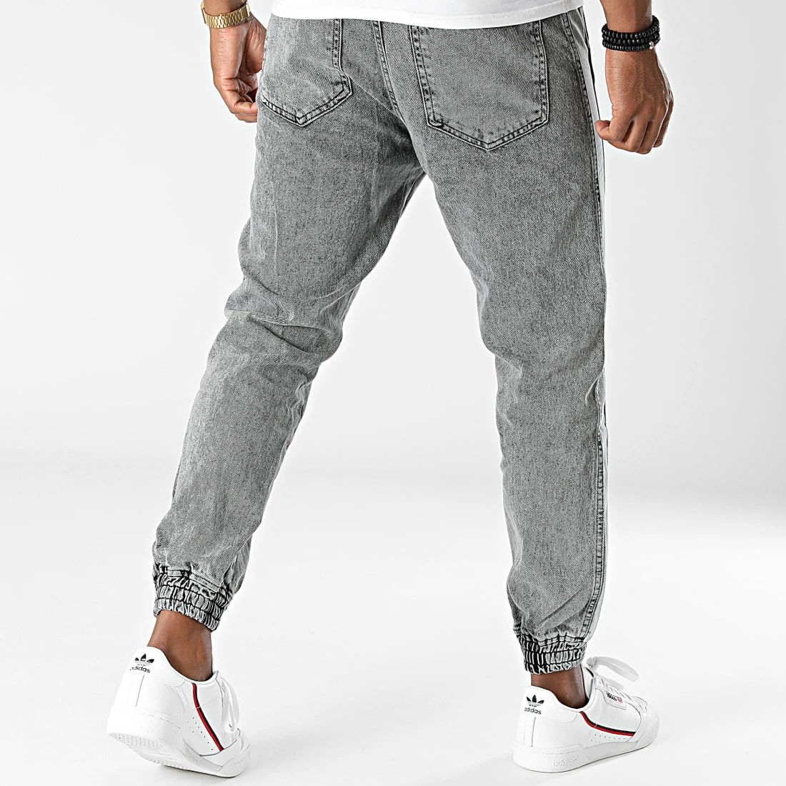 Budget 😉 Jogger Pant Jean A Bandes B6189 Gris de 2Y Premium 🎉 6 Budget 😉 Jogger Pant Jean A Bandes B6189 Gris de 2Y Premium 🎉 – Image 4