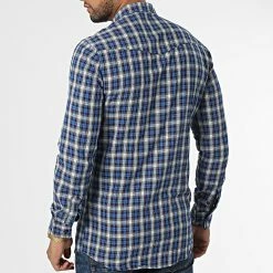 Budget ❤️ Chemise Manches Longues A Carreaux G1003 Bleu Marine Blanc de 2Y Premium 🎁 -2Y Premium Soldes 2y premium 287865 NG G1003 MAVI 20211011T154729 04