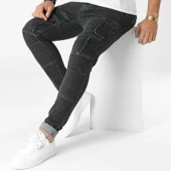 De gros 👍 Jean Cargo B6573 Gris Anthracite de 2Y Premium 😍 -2Y Premium Soldes 2y premium 291060 B6573 BLACK 20211108T154637 03
