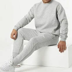 Bon marché 🎁 Ensemble de Survetement ADP-2036 Gris Chiné de 2Y Premium 🛒