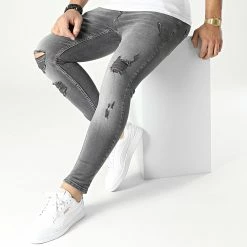 Nouveau 🤩 Jean Skinny AT8133 Gris de 2Y Premium 👏 -2Y Premium Soldes 2y premium 294510 AT8133 GREY 20211209T150546 03