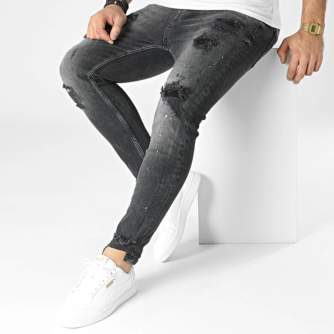 Promo 😍 Jean Skinny AT8159 Gris Anthracite de 2Y Premium 🔥 5 Promo 😍 Jean Skinny AT8159 Gris Anthracite de 2Y Premium 🔥 – Image 3