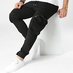 Nouveau ⭐ Pantalon Cargo B4671 Noir de 2Y Premium ⌛ -2Y Premium Soldes 2y premium 298075 B4671 BLACK 20220114T142229 03