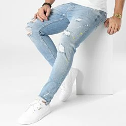 Meilleur prix 👏 Jean Slim AT8181 Bleu Wash de 2Y Premium 😀 -2Y Premium Soldes 2y premium 298093 AT8181 BLUE 20220113T143007 03