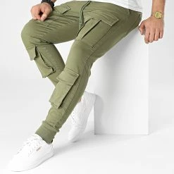 Vente flash 👏 Pantalon Cargo Slim B6840 Vert Kaki de 2Y Premium 🔔 -2Y Premium Soldes 2y premium 301025 B6840 GREEN 20220203T154508 03