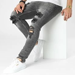 De gros 👍 Jean Slim AT8158 Gris Anthracite de 2Y Premium 👏 -2Y Premium Soldes 2y premium 301066 AT8158 BLACK 20220202T160115 03
