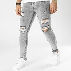 De gros ❤️ Jean Skinny B6177 Gris Clair de 2Y Premium 🌟
