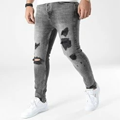 De gros 💯 Jean Slim AT8157 Gris Anthracite de 2Y Premium 🔔