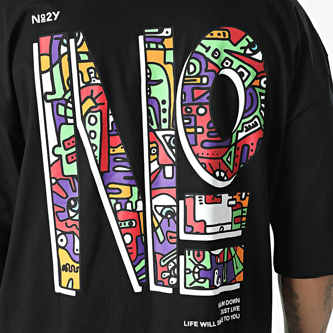 Bon marché 😉 Tee 👚 Shirt FT-6127 Noir de 2Y Premium 🛒 4 Bon marché 😉 Tee 👚 Shirt FT-6127 Noir de 2Y Premium 🛒 – Image 2