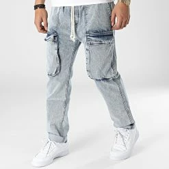 Nouveau ✨ Pantalon Cargo En Jean B7040 Bleu Denim de 2Y Premium 😀