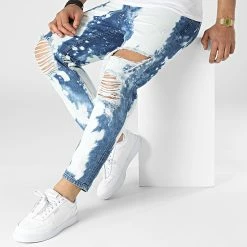 Tout neuf 😀 Jean B5728 Bleu Denim Blanc de 2Y Premium ❤️ -2Y Premium Soldes 2y premium 316344 B5728 BLUE 20220422T145507 03