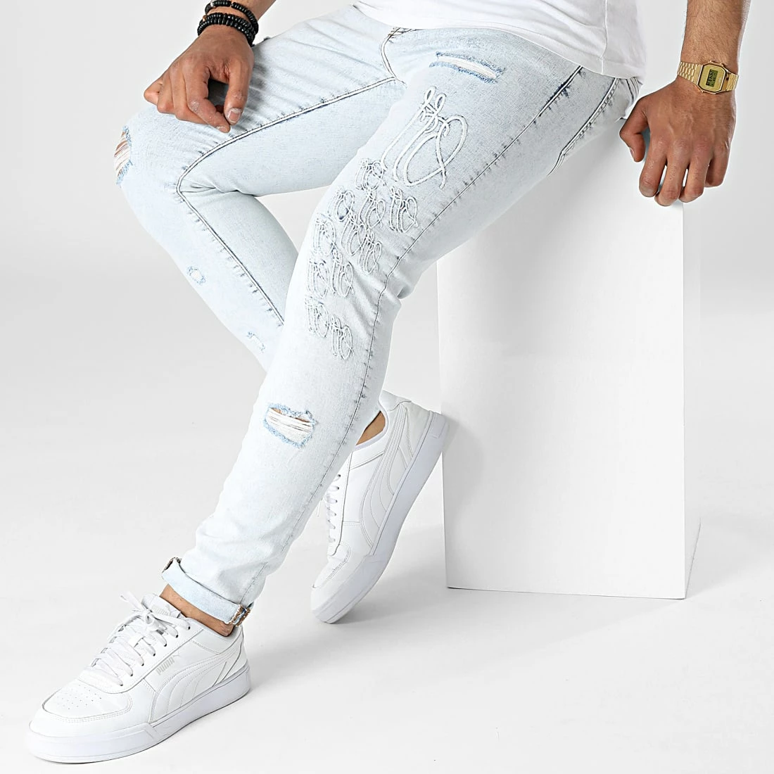 Meilleure affaire 🥰 Jean Slim B6434 Bleu Wash de 2Y Premium 🔥 5 Meilleure affaire 🥰 Jean Slim B6434 Bleu Wash de 2Y Premium 🔥 – Image 3