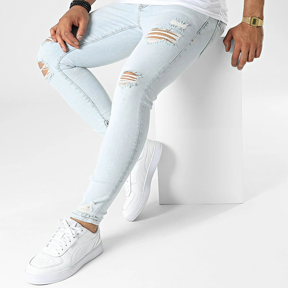 Meilleur prix 🌟 Jean Slim B7010 Bleu Wash de 2Y Premium ✨ 5 Meilleur prix 🌟 Jean Slim B7010 Bleu Wash de 2Y Premium ✨ – Image 3