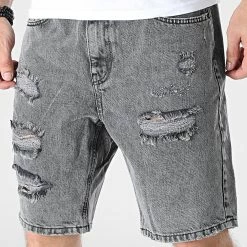 De gros ✨ Short Jean AT8206 Gris de 2Y Premium 👏