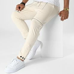 Promo 🛒 Pantalon Jogging FT-6167 Beige de 2Y Premium 🔥 -2Y Premium Soldes 2y premium 325798 FT 6167 BEIGE 20220701T141143 03
