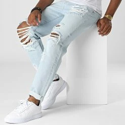 Meilleur prix ❤️ Jean Slim AT8213 Bleu Wash de 2Y Premium 🛒 -2Y Premium Soldes 2y premium 331088 AT8213 BLUE 20220810T153854 03