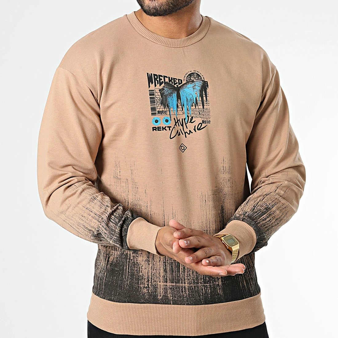 Promo 🎁 Sweat Crewneck GK-1084 Marron de 2Y Premium 🔔 5 Promo 🎁 Sweat Crewneck GK-1084 Marron de 2Y Premium 🔔 – Image 3