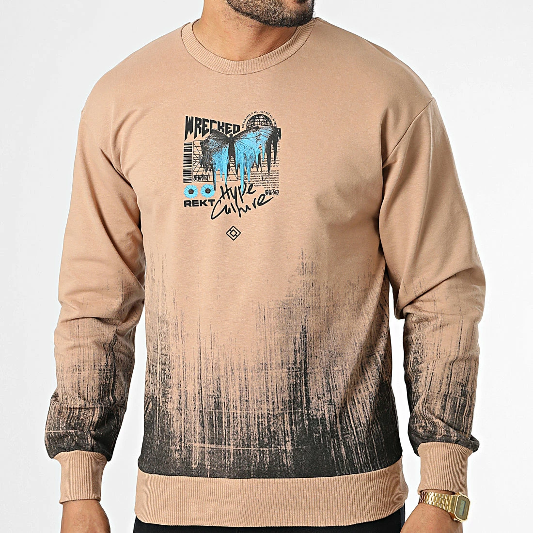 Promo 🎁 Sweat Crewneck GK-1084 Marron de 2Y Premium 🔔 6 Promo 🎁 Sweat Crewneck GK-1084 Marron de 2Y Premium 🔔 – Image 4