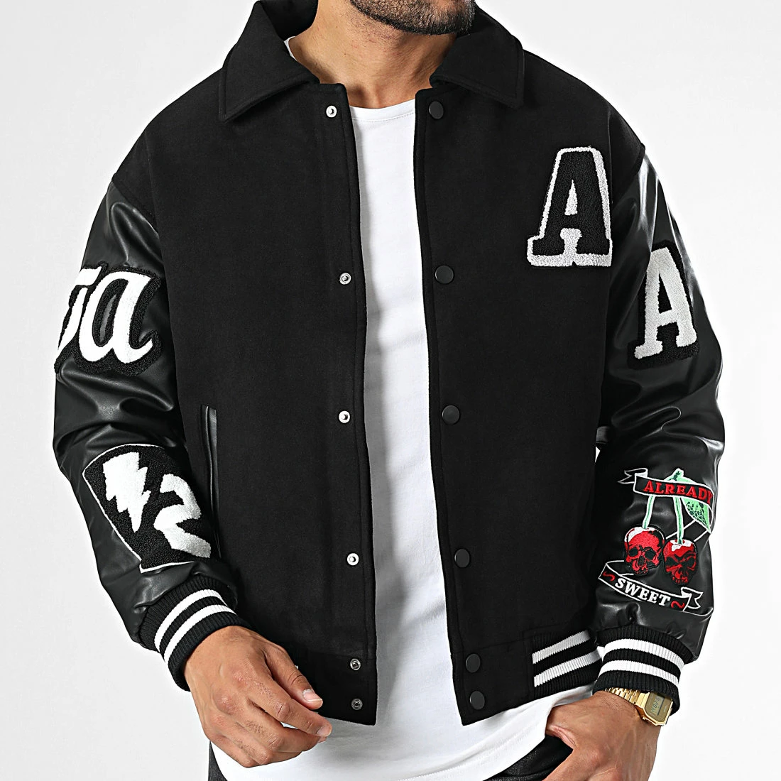 Sortie ⌛ Veste Teddy Cuir 10025 Noir Gris Anthracite de 2Y Premium 😉 3 Sortie ⌛ Veste Teddy Cuir 10025 Noir Gris Anthracite de 2Y Premium 😉