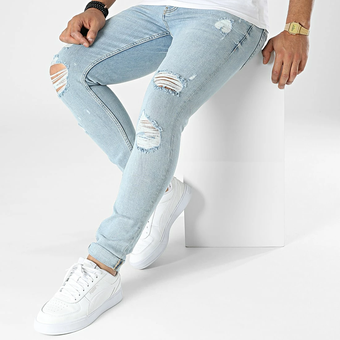 De gros 🥰 Jean Slim B7282 Bleu Wash de 2Y Premium ❤️ 5 De gros 🥰 Jean Slim B7282 Bleu Wash de 2Y Premium ❤️ – Image 3