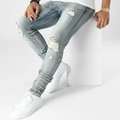 Nouveau 😀 Jean Slim B7361 Bleu Wash de 2Y Premium 😍 -2Y Premium Soldes 2y premium 339089 B7361 BLUE 20221010T160811 03