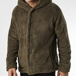 Le moins cher 👏 Veste Capuche Fourrure NR-K1009 Vert Kaki de 2Y Premium 😉