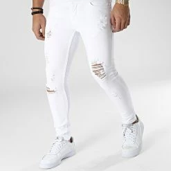 Acheter 🥰 Jean Slim B7379 Blanc de 2Y Premium 🔔