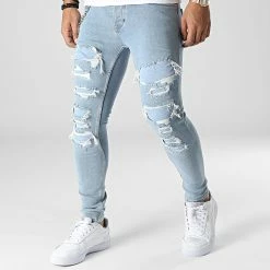 Remise ⭐ Jean Slim B7276 Bleu Wash de 2Y Premium 🎉